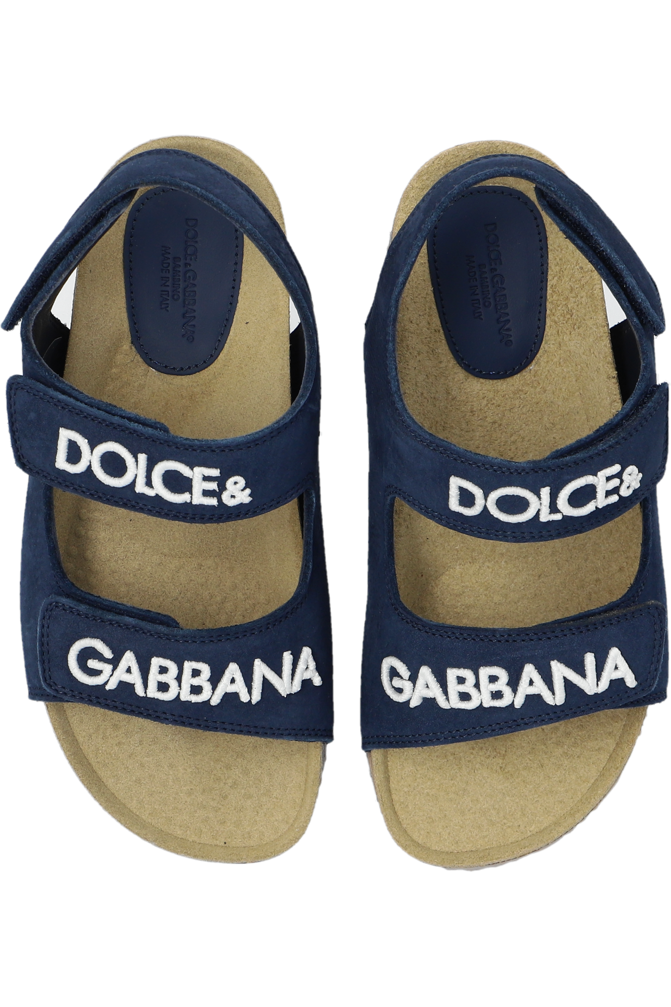 Navy blue Suede sandals with logo Dolce Gabbana Kids Vitkac GB